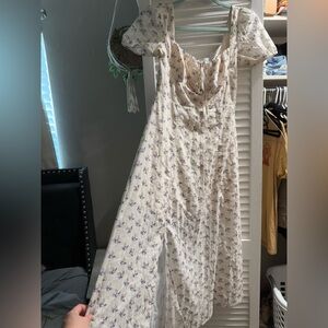 RIHOAS White and Purple Floral Pajama Dress